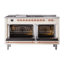 Cuisinière ILVE Nostalgie II Série 60 po à double combustible avec 7 brûleurs scellés, plaque de cuisson, table française (propane liquide, porte vitrée)-939345266-939345223