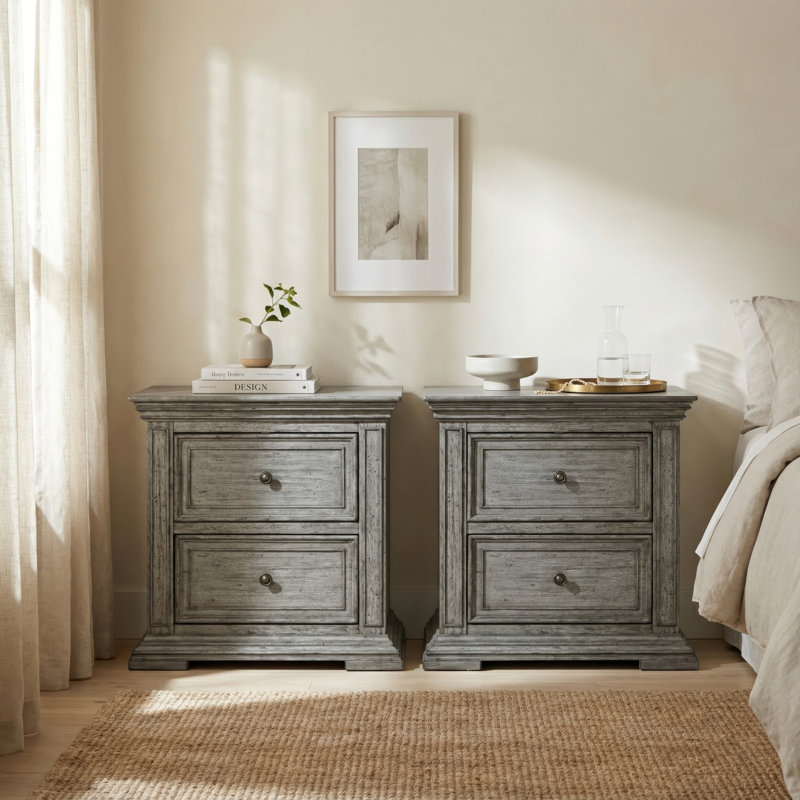 Temple Cloud Two Nightstand Set, Gray