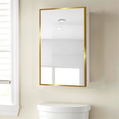 Armoire de salle de bain polyvalente avec miroir, murale ou encastrée pour une solution de rangement compacte et élégante.