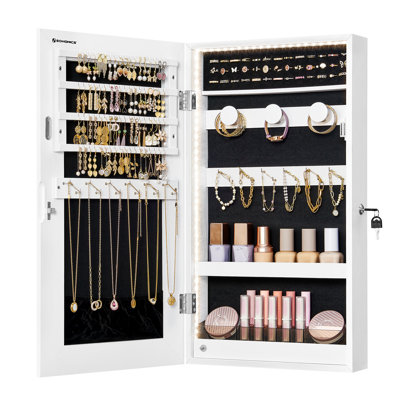 Armoire à bijoux avec miroir à suspendre