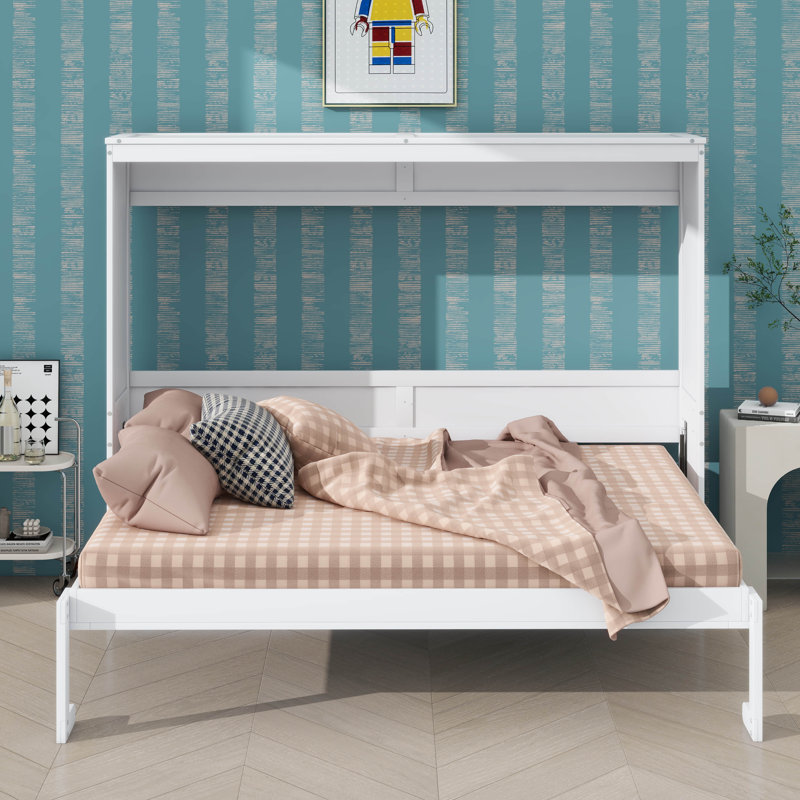 Lit escamotable double pleine grandeur, Double, Blanc