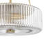 Luminaire suspendu en verre nervuré en forme de tambour à 3 lumières Glam