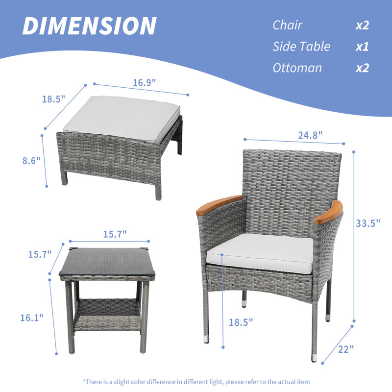 Lyydia 4 - Person Modular Patio Conversation Set with Cushions, Gray, Gray