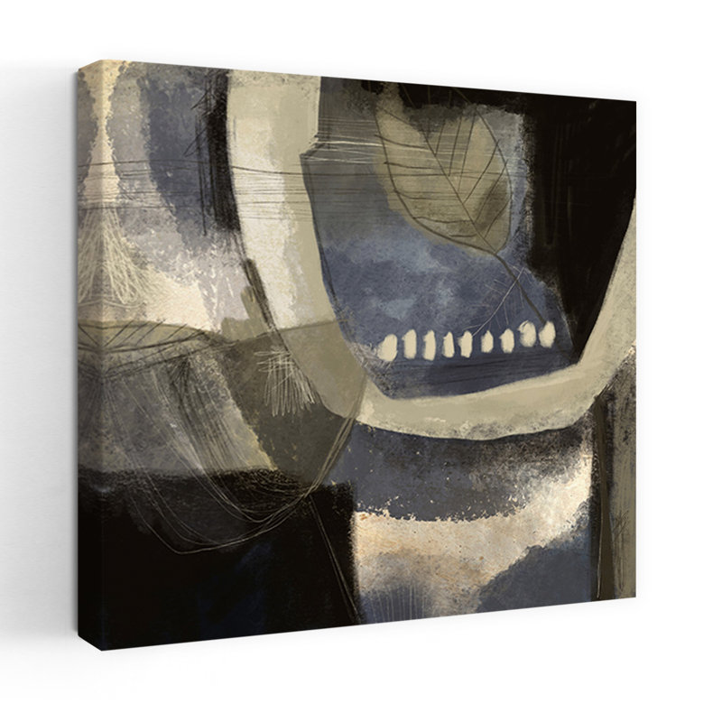 Asphalte, fleur 2, art contemporain abstrait, H 18 po x l 18 po