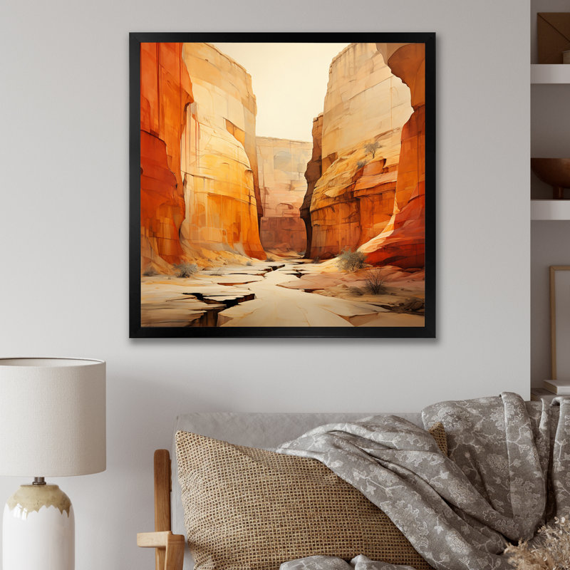 Bold Landscape Canyon Desert V - Print, 36" H x 36" W, Black Picture Framed