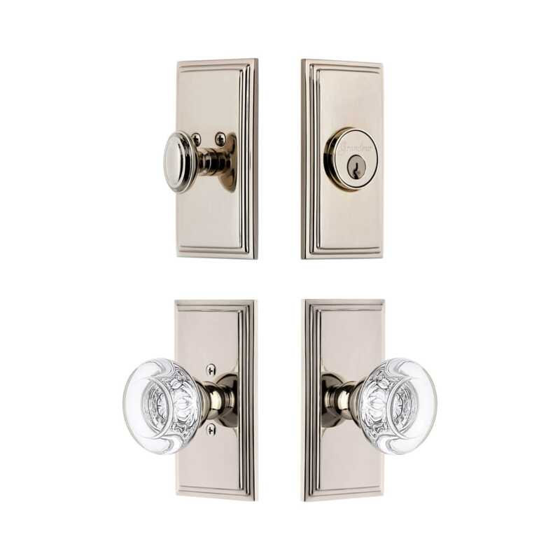 Ensemble de portes d'entrée Grandeur Carre, 2.375", Nickel poli