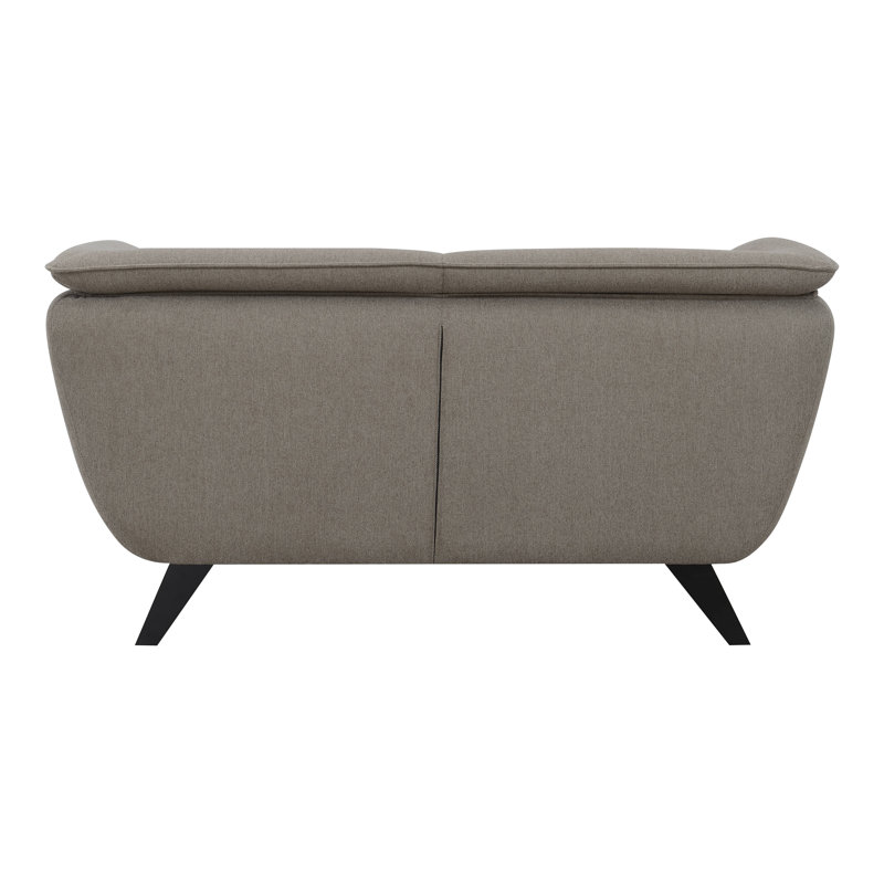 Keiya Transitional 65"L Linen Fabric Upholstered Loveseat in Brown