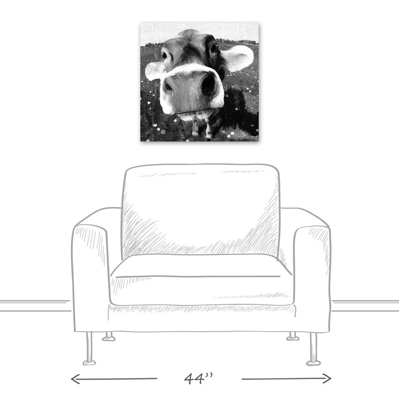 « cow close-up »-impression sur toile, H 24 po x l 24 po, Toile tendue
