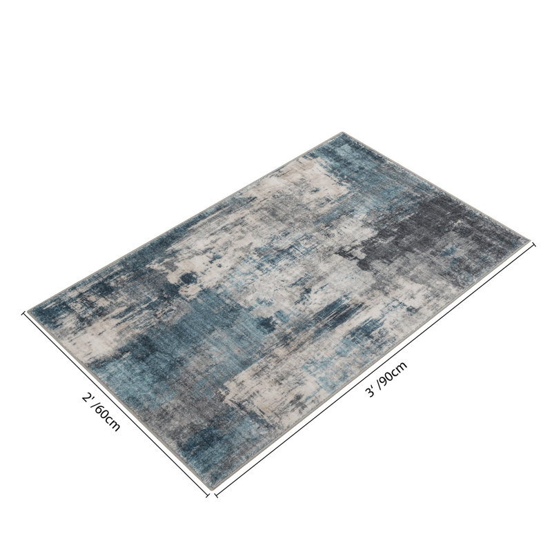 Eakes F334A2A36F834BE1B61993DA50F1CD59 Blue Accent Rug, 24" x 35"