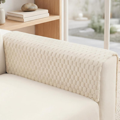 Couch Arm Covers for Sofa Arm Chair Covers Set of 2 Sofa Arm Covers Cat Scratch Resistant Couch Protectors, White