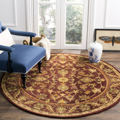 Oriental Hand-Tufted Wool Wine/Gold Area Rug