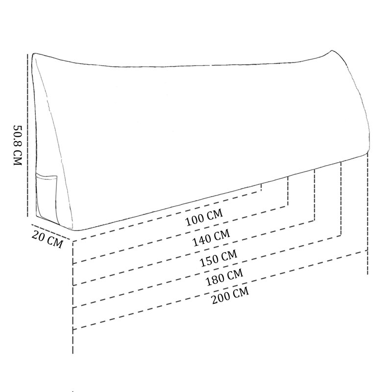 Wedge Headboard Pillow, Ivory, 50cm H x 160cm W