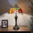 Flynt Tiffany Table Lamp Stained Glass Rose Flowers LED Bulbs Included 22"H*12"W-997118460