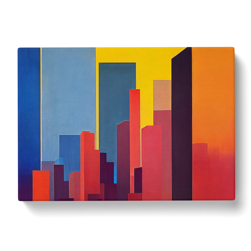 Excellent Abstract Skyscrapers - Wrapped Canvas
