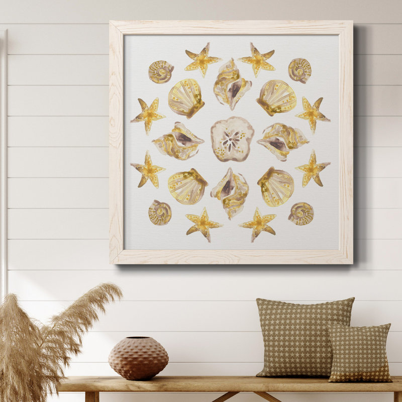 Seaside Kaléidoscope III - Toile encadrée de qualité supérieure - prête à être accrochée, H 20 po x l 20 po x P 1,5 po, Blanc