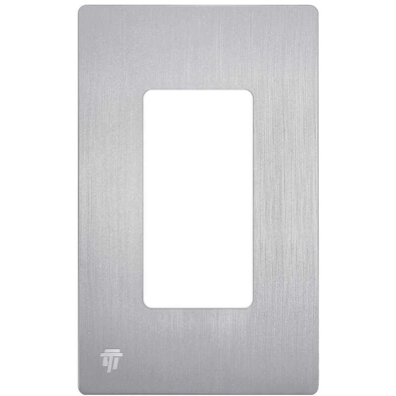 Plaque murale décorative sans vis à 1 bande Enlerites - Argent brossé, Argent brossé, H 4,68 po x L 2,93 po