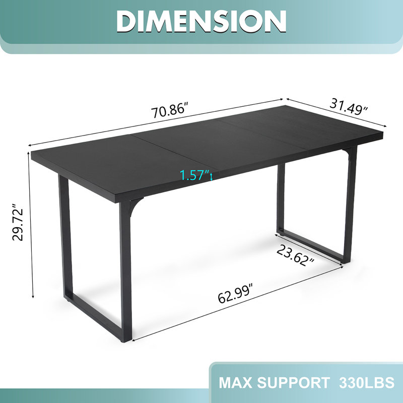 71" 6 People Wood Dining Table