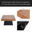 Table basse moderne carrée 31,5 po pour le salon, plateau en grain de bois brun et base noire, table d'appoint de style maison de campagne de style Mid-Century