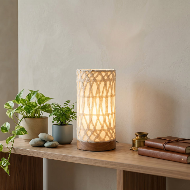 Lampe de table naturelle, H 9 po x l 5 po x P 5 po