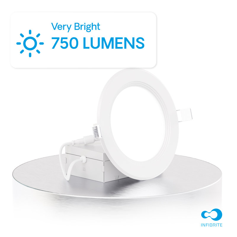 Ensemble de 4 lumières à DEL encastrées Infibrite Thin, Quatre pouces, 5000 K, Blanc