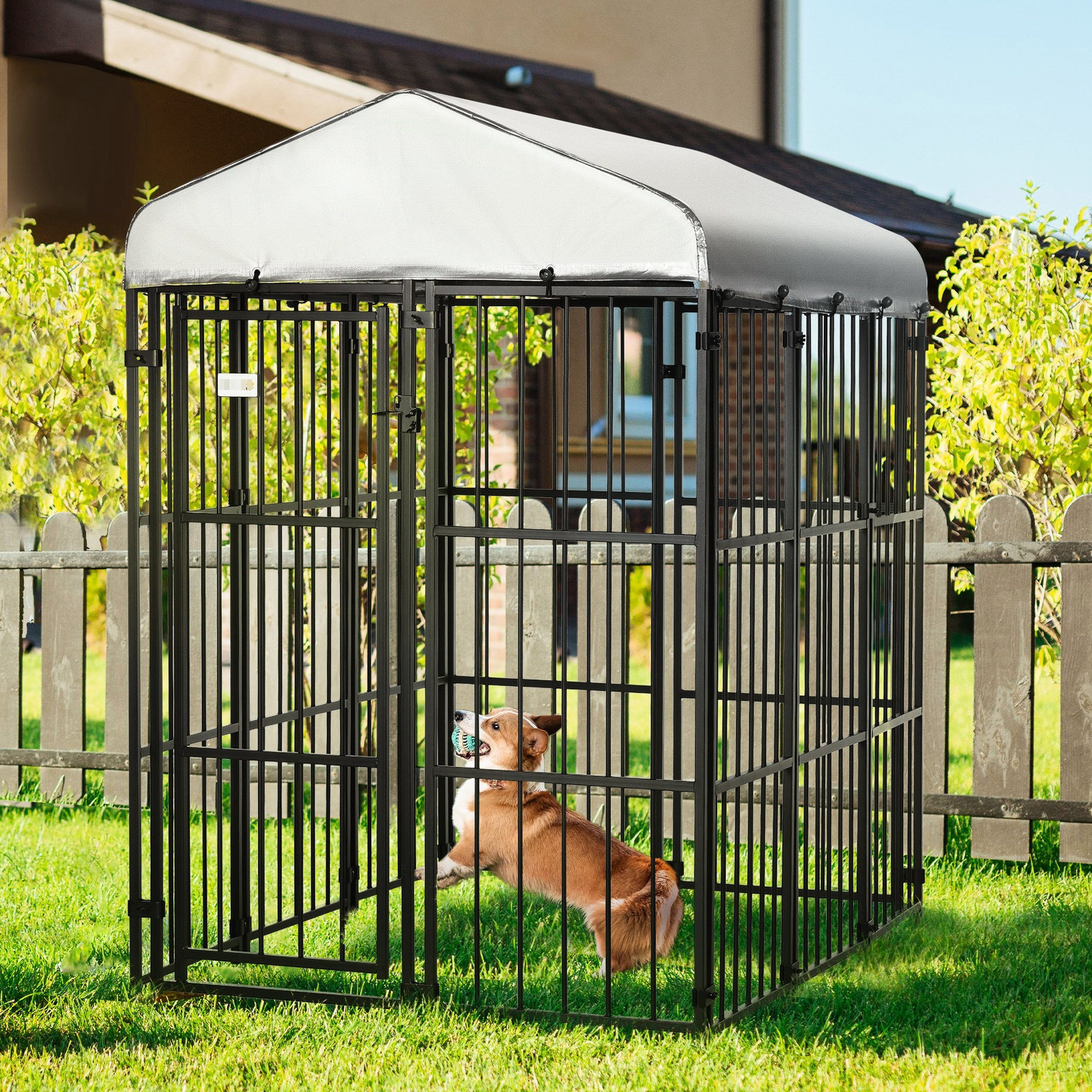 View of Tucker Murphy Pet™ 6' X 4' Outdoor Dog Kennel - Waterproof Canopy ...