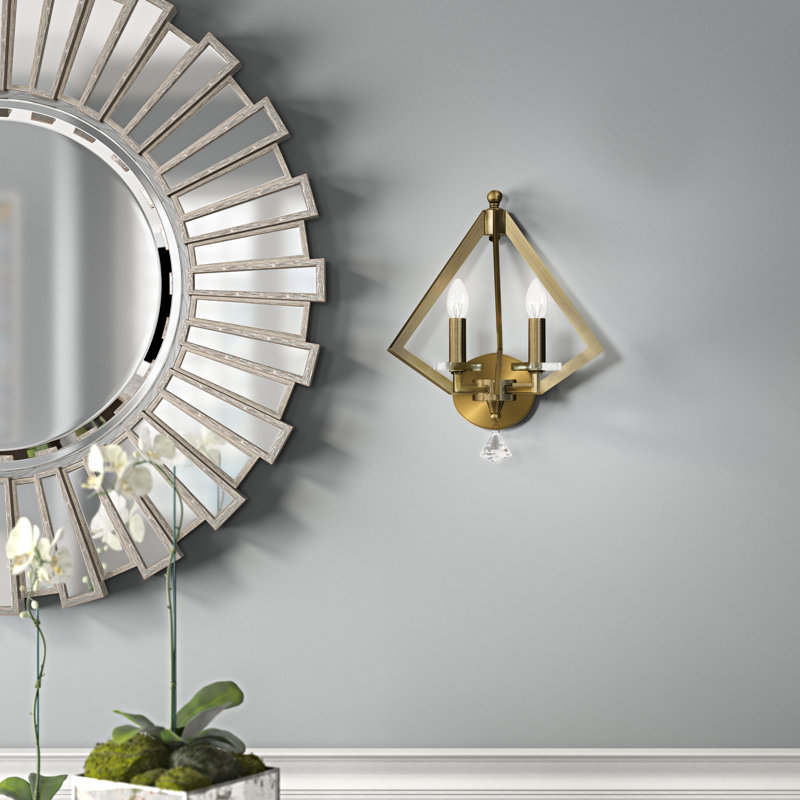 Holmfrith Steel Flush Mounted Sconce, Antique Brass