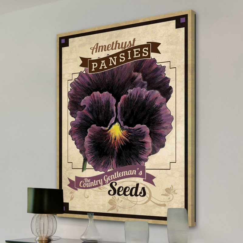 Flower Packet Pansy - Wrapped Canvas Print, 91cm H x 61cm W