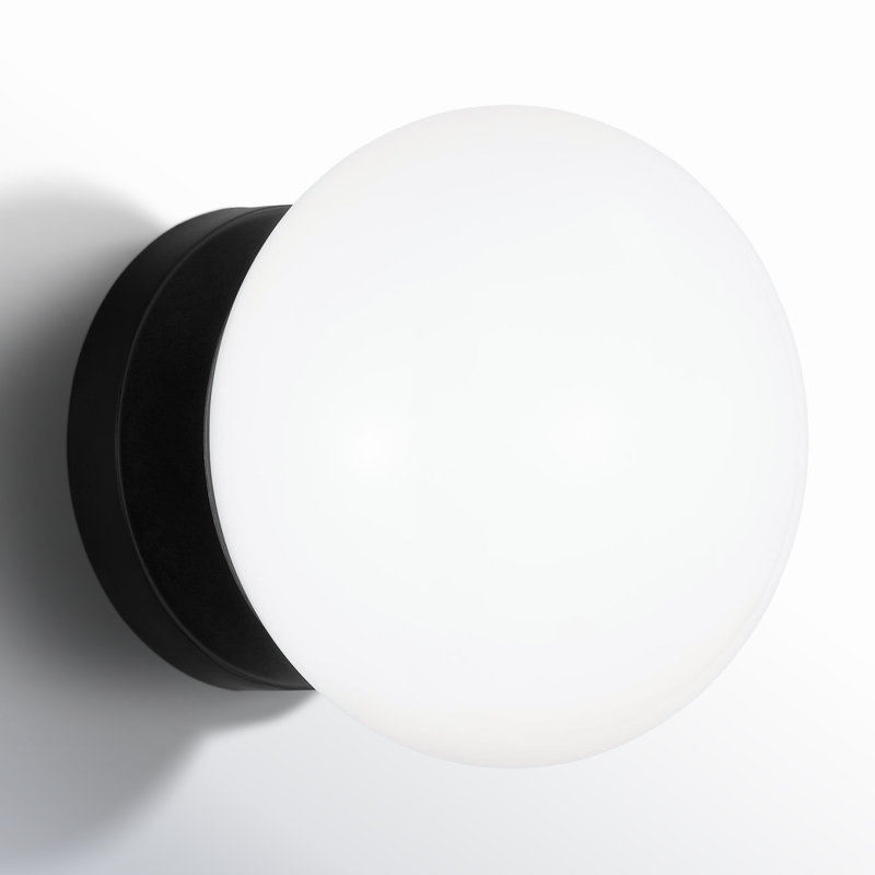 Vibi Single Light Glass Steel Dimmable Flush Mounted Sconce, Aged Iron