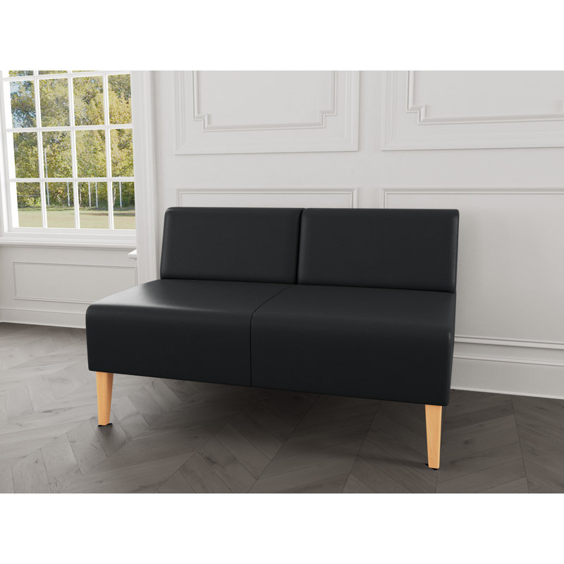 Causeuse sans accoudoirs Luxe Lounge, Modena graphite, Bois naturel