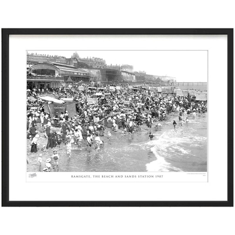 Ramsgate, The Beach And Sands Station 1907 by Francis Frith - Single Picture Frame Print, 45cm H x 60cm W x 2.3cm D