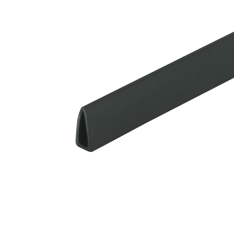 Outwater Plastic U Channel, Fits Panels 1/8 Thick, 1/2 Inch Legs, 3/16 Inch Base, 48 Inch, Black