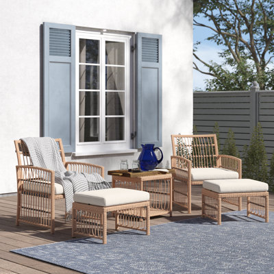 Anthippi Wicker 2 - Person Patio Conversation Sets with Cushions