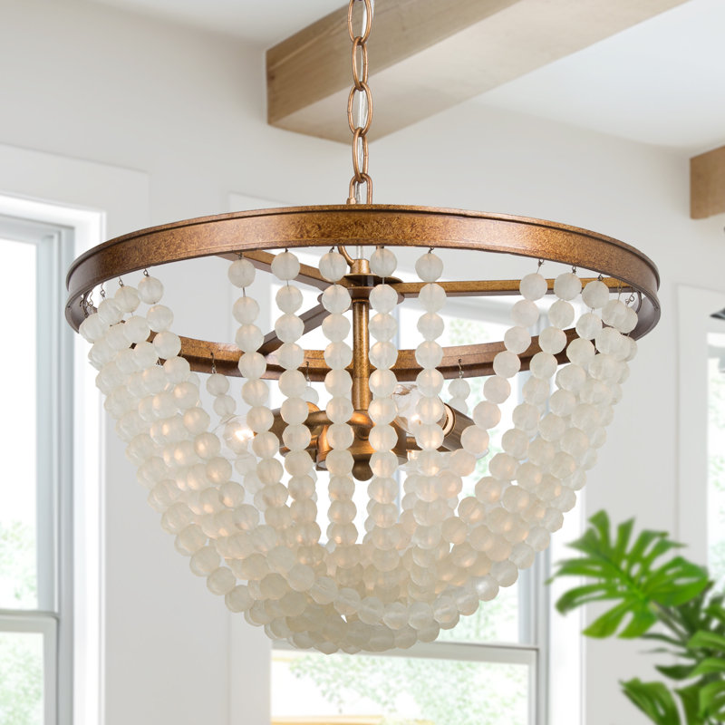 Plafonnier semi-encastré lustre 3 lumières boho