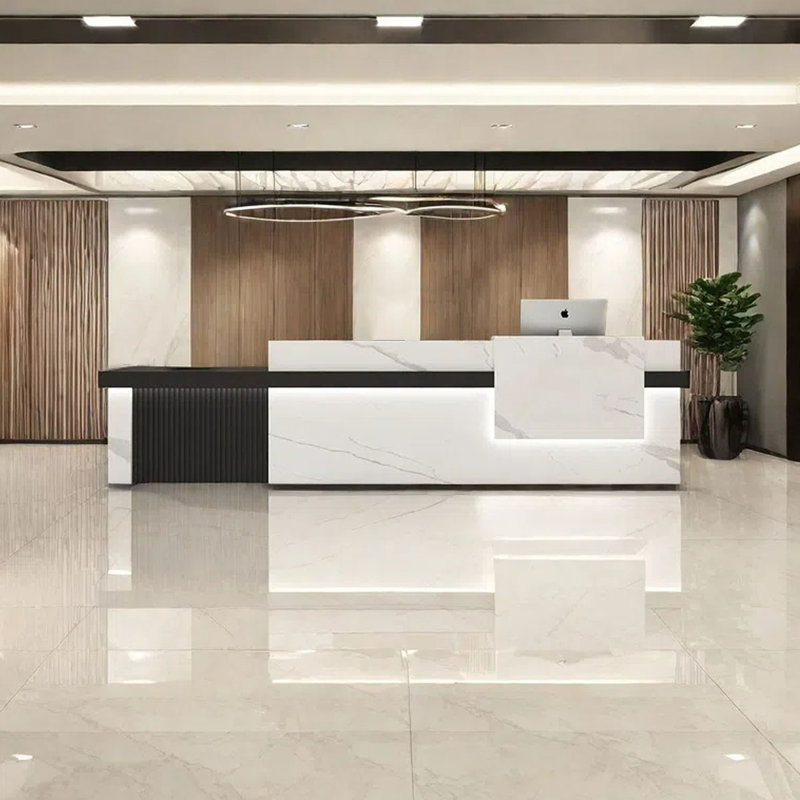 Style Front Desk, Checkout Counter & Computer Desk – Sleek, Functional Design for Commercial Spaces, Black
