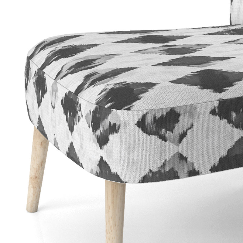 Chaise rembourrée Modern - noir et blanc, Chaise d'appoint sans accoudoirs