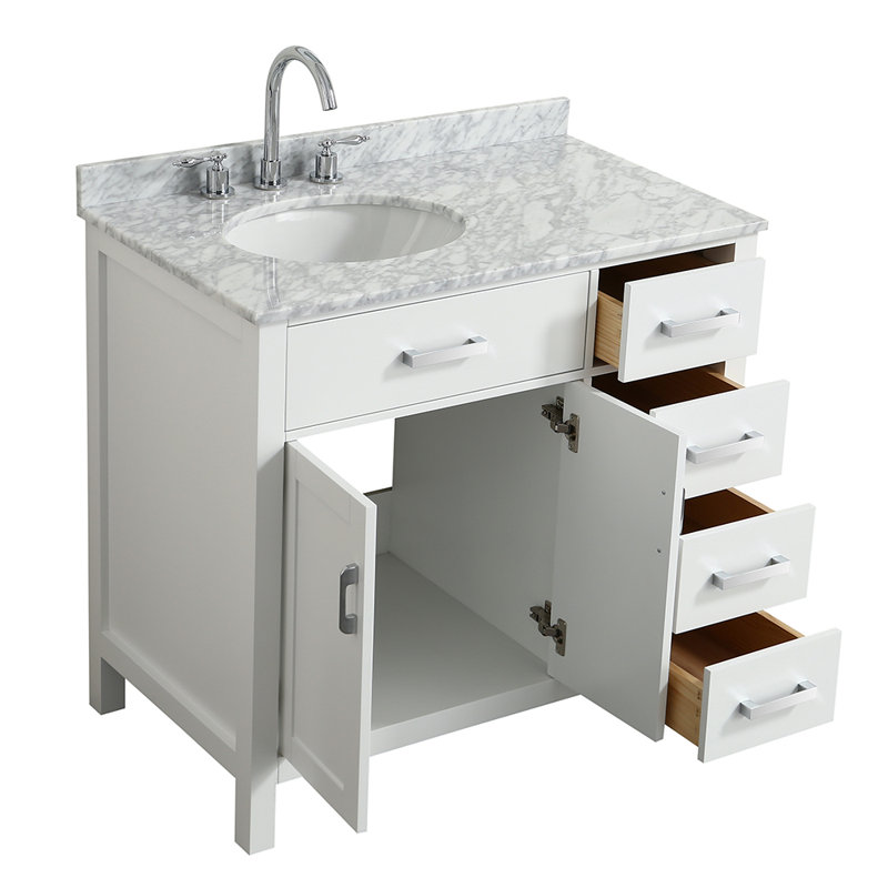 Ensemble de meuble-lavabo simple 37 po Bristol, Blanc