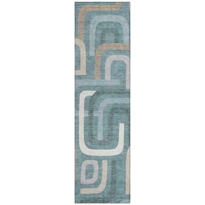 Machine Washable Indoor/Outdoor Chantille ACN2551 Mid-Century Modern Rug