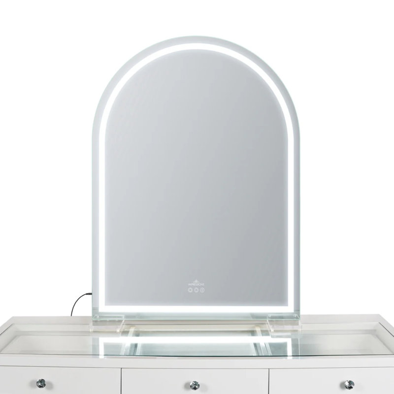 Miroir de coiffeuse Stage Lite Arch XL avec lumière tricolore, capteurs tactiles et support amovible, Bande d'éclairage à DEL