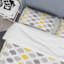 Grey And Yellow Ikat Ogee Polyester Geometric Shapes Duvet Cover-630259846