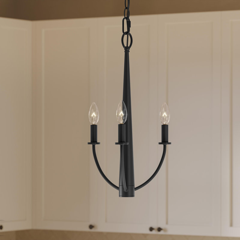 Lustre noir mat à trois lumières Jheni, Noir mat, 12