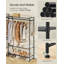 Open Wardrobe Clothes Rack with 10 Shelves, 3 Clothes Rails, 4 Hooks, Metal Frame