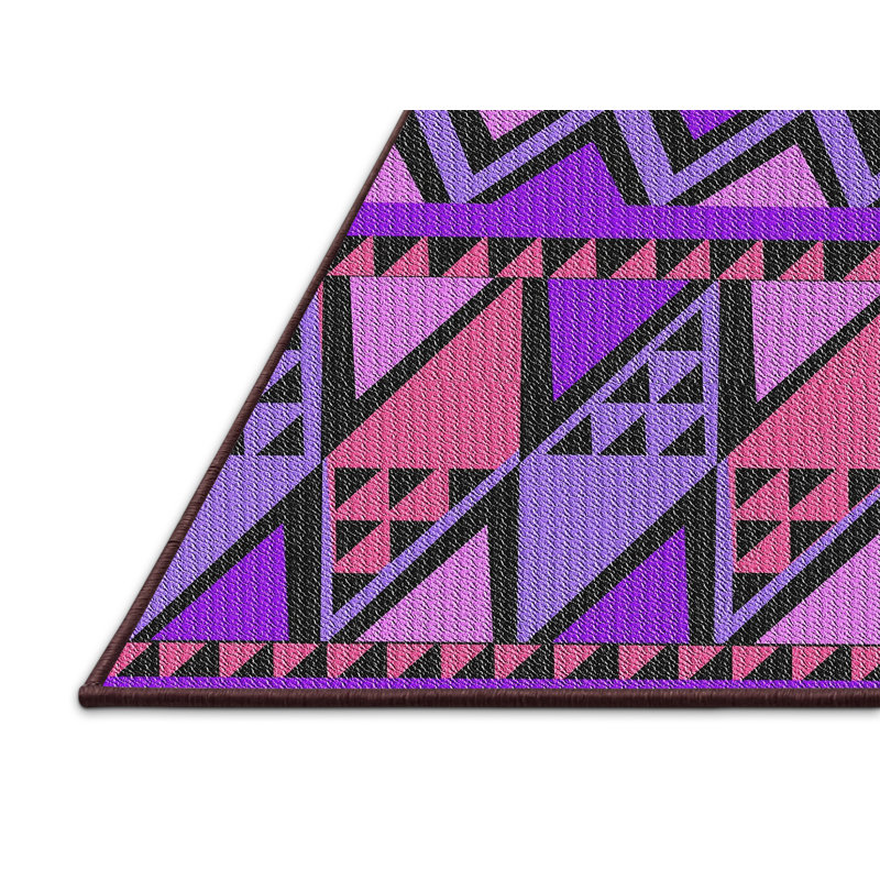 Tapis violet/rose à motifs, Rectangle 5 pi x 7 pi