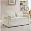 Canapé-lit double en velours de 55 po, dossier réglable avec port USB, poches latérales, canapé-lit convertible 3-en-1, fauteuil de loisir moderne, 2 coussins lombaires, brun clair, convient au salon-1405156379