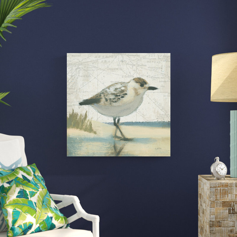 «Beach Bird I» par James Wiens - reproduction d'art sur toile tendue, H 30 po x l 30 po
