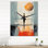 Minimalisme Yoga Inner Balance II - Horloge murale de yoga surdimensionnée