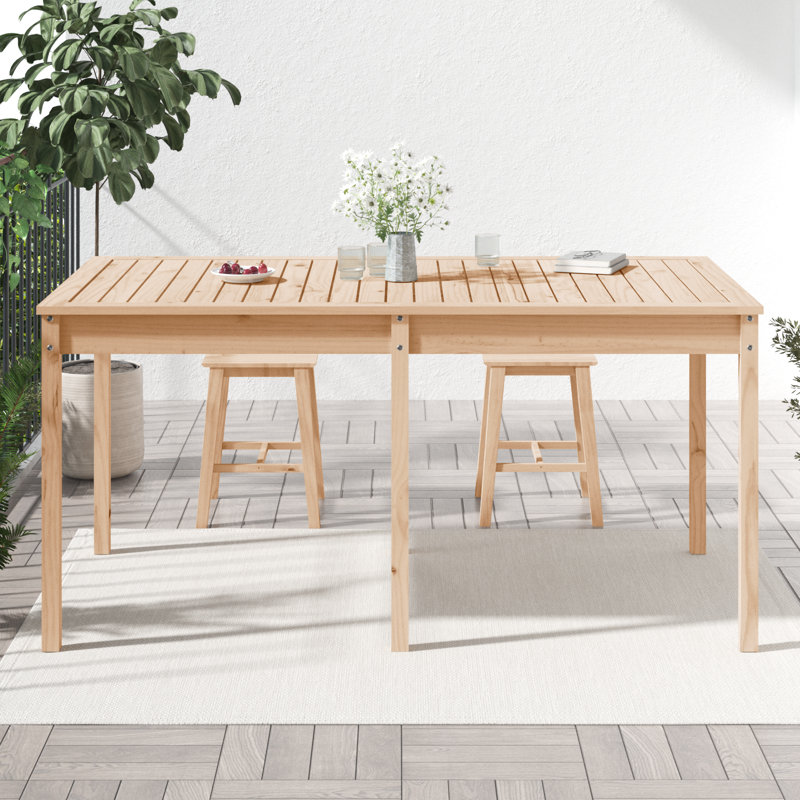 Lotti Rectangular Outdoor Dining Table , 159.5cm cm W 82.5cm cm D, Natural Pine