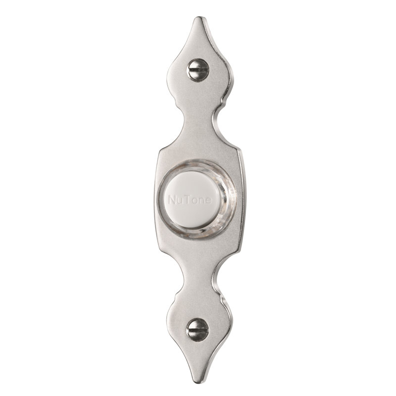 Bouton poussoir plat éclairé, Nickel satiné