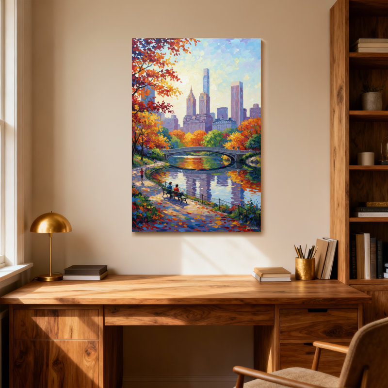 Paysage d'automne Paysage urbain Paysage urbain, H 48 po x l 32 po