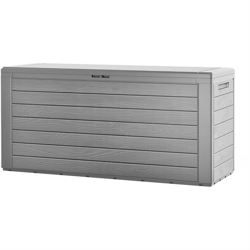 Dakota Fields Annyssa 300L Gallon Water Resistant Plastic Lockable Deck Box, Gray