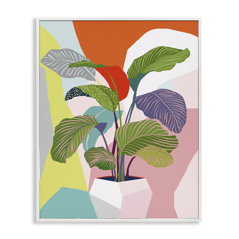 «Mid-Century», plante audacieuse blanche encadrée par Ioana Horvat, Estampe numérique encadrée blanc bord de mer